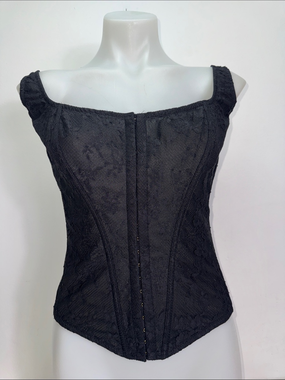 Victoria's Secret Black Lace Corset Bustier Top Sz XL NWT
